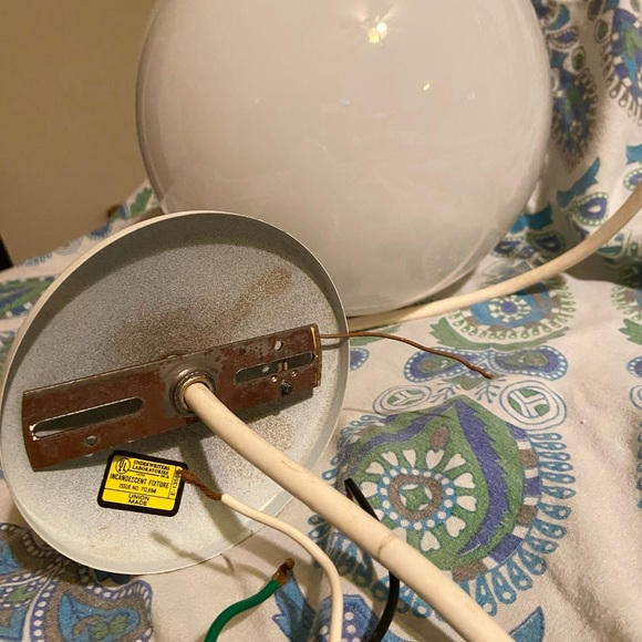 Retro vintage globe hanging light fixture from the sixties boho hippie - Picture 5 of 9